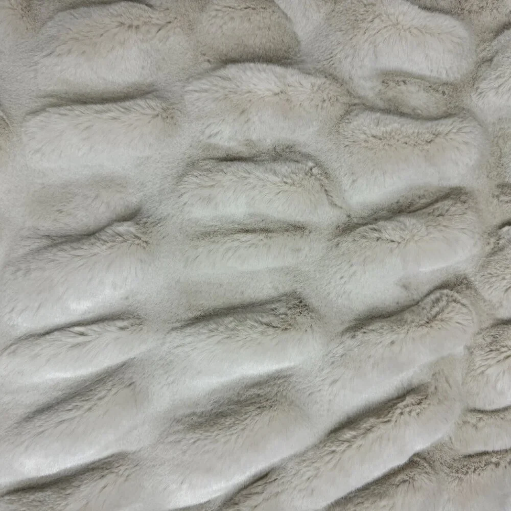 Pottery Barn Faux Fur Ivory Ruched Throw Pillow Case - Like NEW